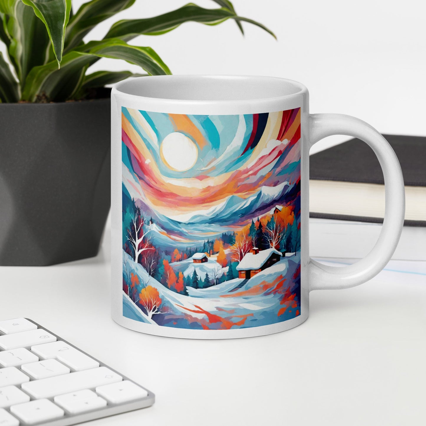 White glossy mug