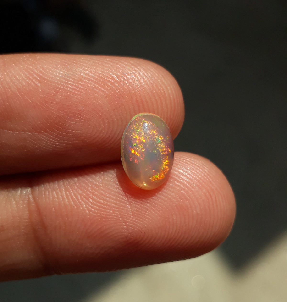 Opal for Sale - White Fire Opal - Welo Opal - October Birthstone - 10x7mm 1.3ct
