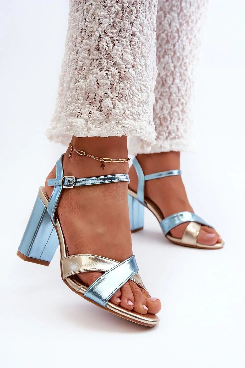 Women’s Eco Leather Stiletto Sandals – Intertwined Straps & Adjustable Buckle