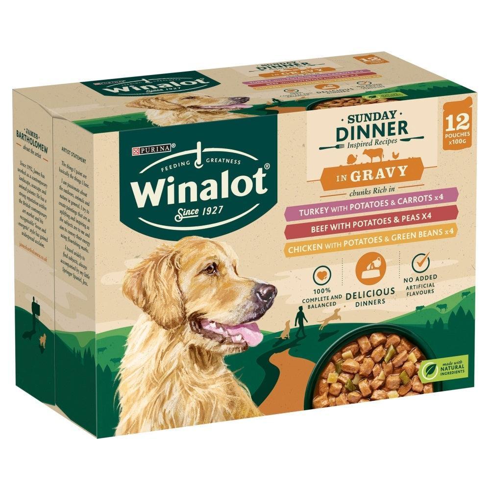 Winalot Adult Sunday Dinner in Gravy 12 x 100g - Case of 4