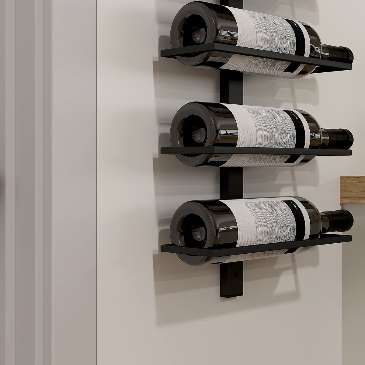 HOMCOM Wall Mount Wine Rack, Wall Wine Rack for 10 Wine Bottles, Black