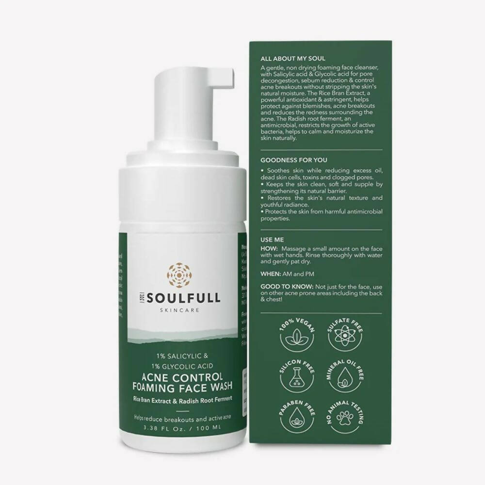 Be Soulfull Acne Control Foaming Face Wash