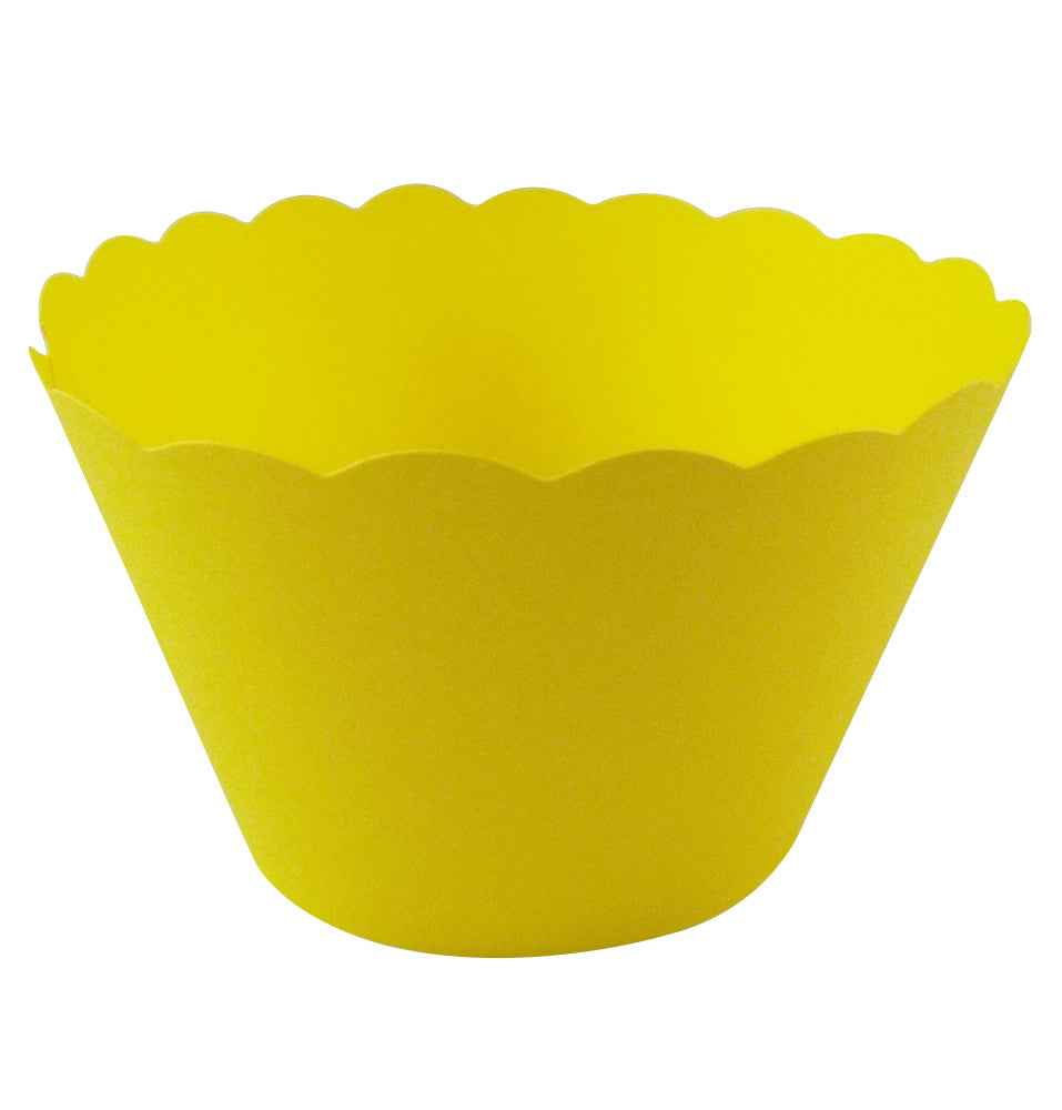 50 Yellow Cupcake Wrappers – Decorative Party Wraps for Standard Cupcakes