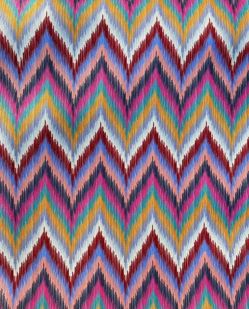 Zigzag Chevron Upholstery Fabric in Vibrant Colors Sold by Metre