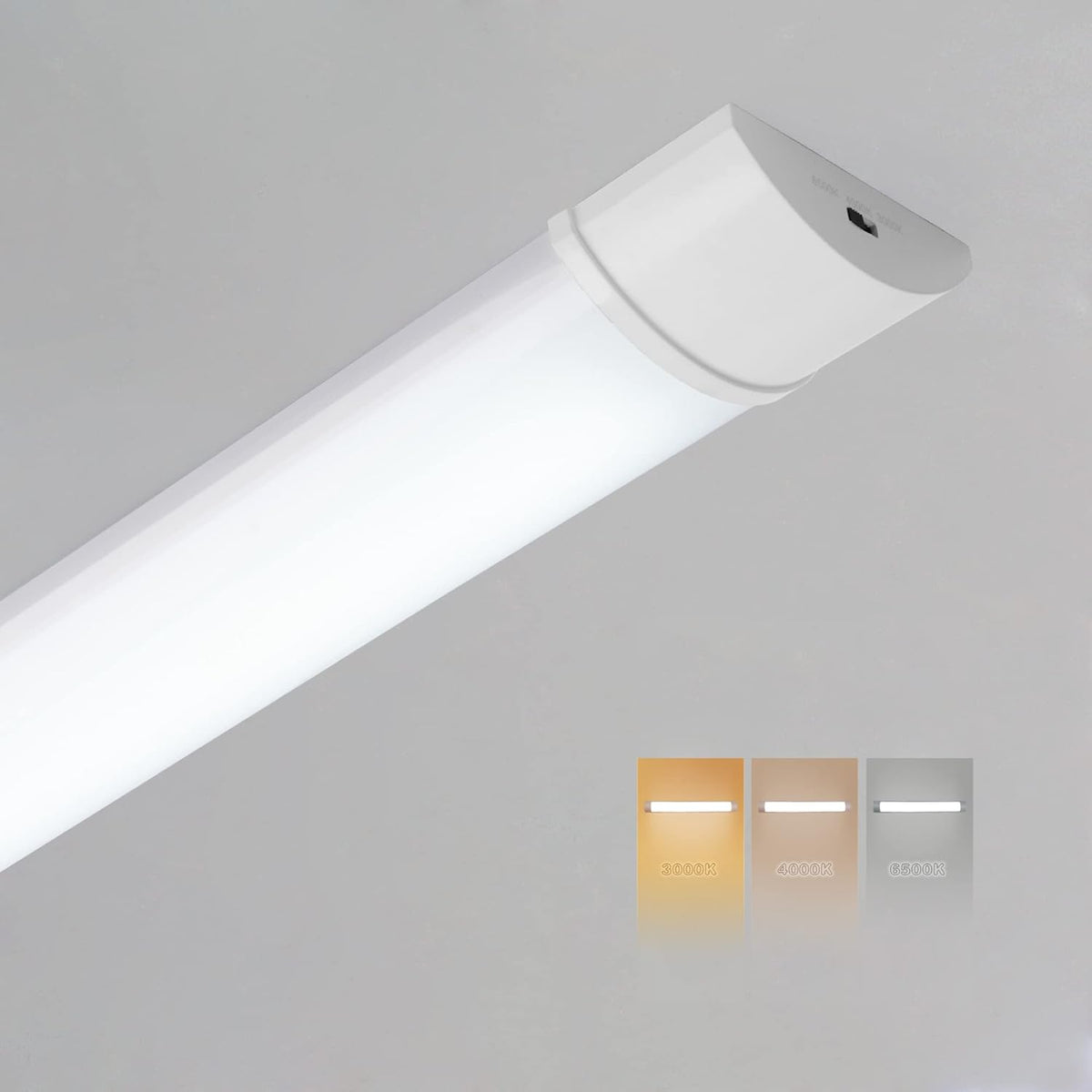 Sundertech 4FT LED Batten Light, 3750lm, 3 Color Temperature Options