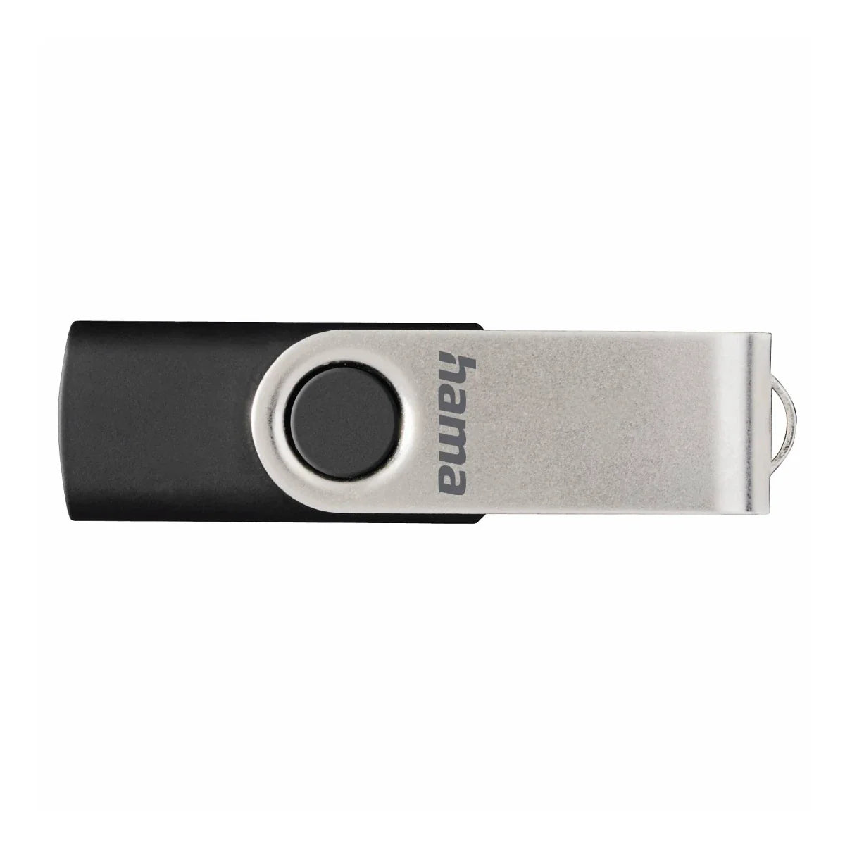 Hama Rotate 8GB USB Flash Drive, Rotating Cap, Black Silver