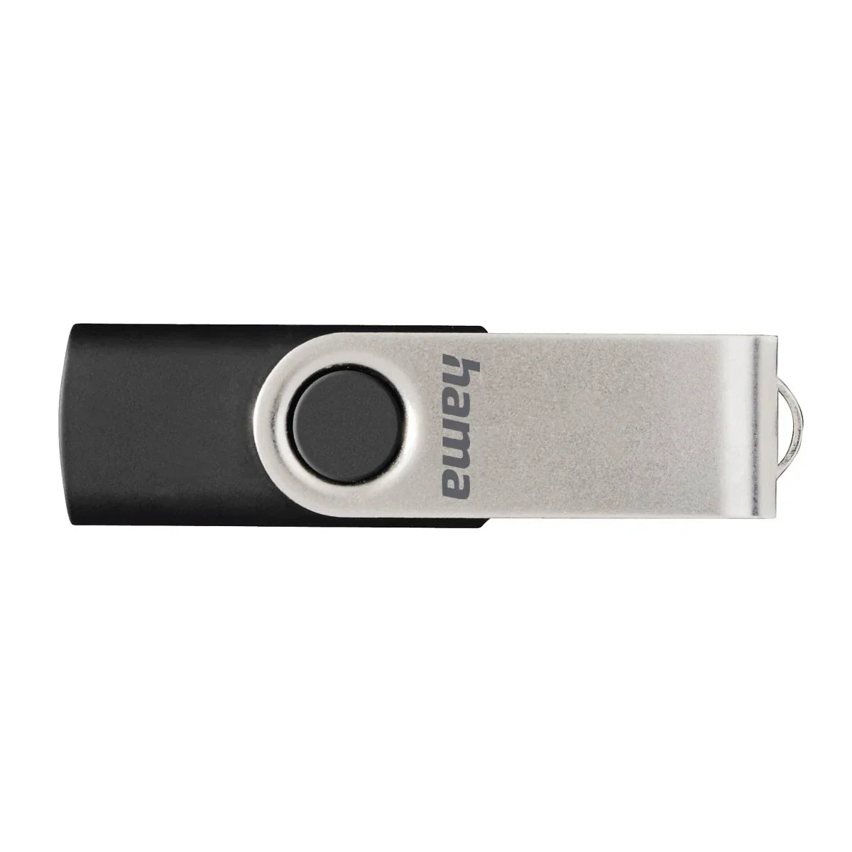Hama Rotate 128GB USB Flash Drive, Rotating Cap, Black Silver