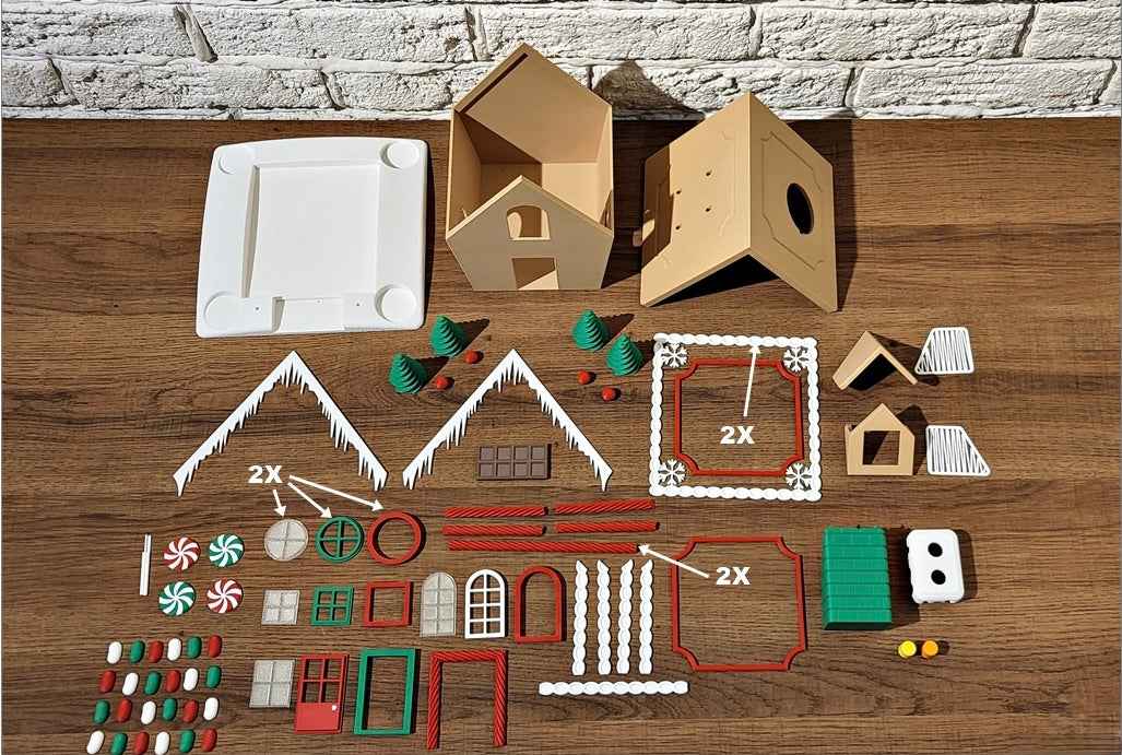 Gingerbread House | Christmas Decoration | Festive Holiday Centrepiece | Toy Village Display | Chocolates Storage | Complete with Flickering LED Tea Lights