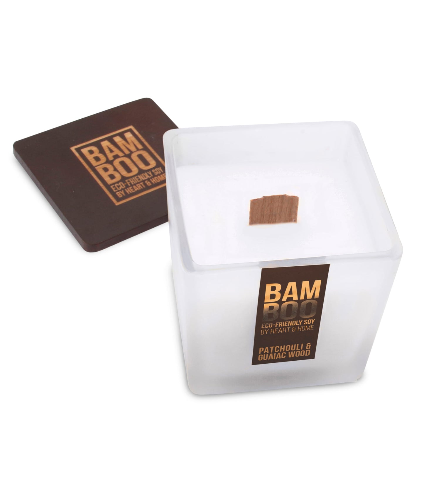 Bamboo Patchouli & Guaiac Wood Large Soy Candle  40 Hours Burn - Crackling Wick