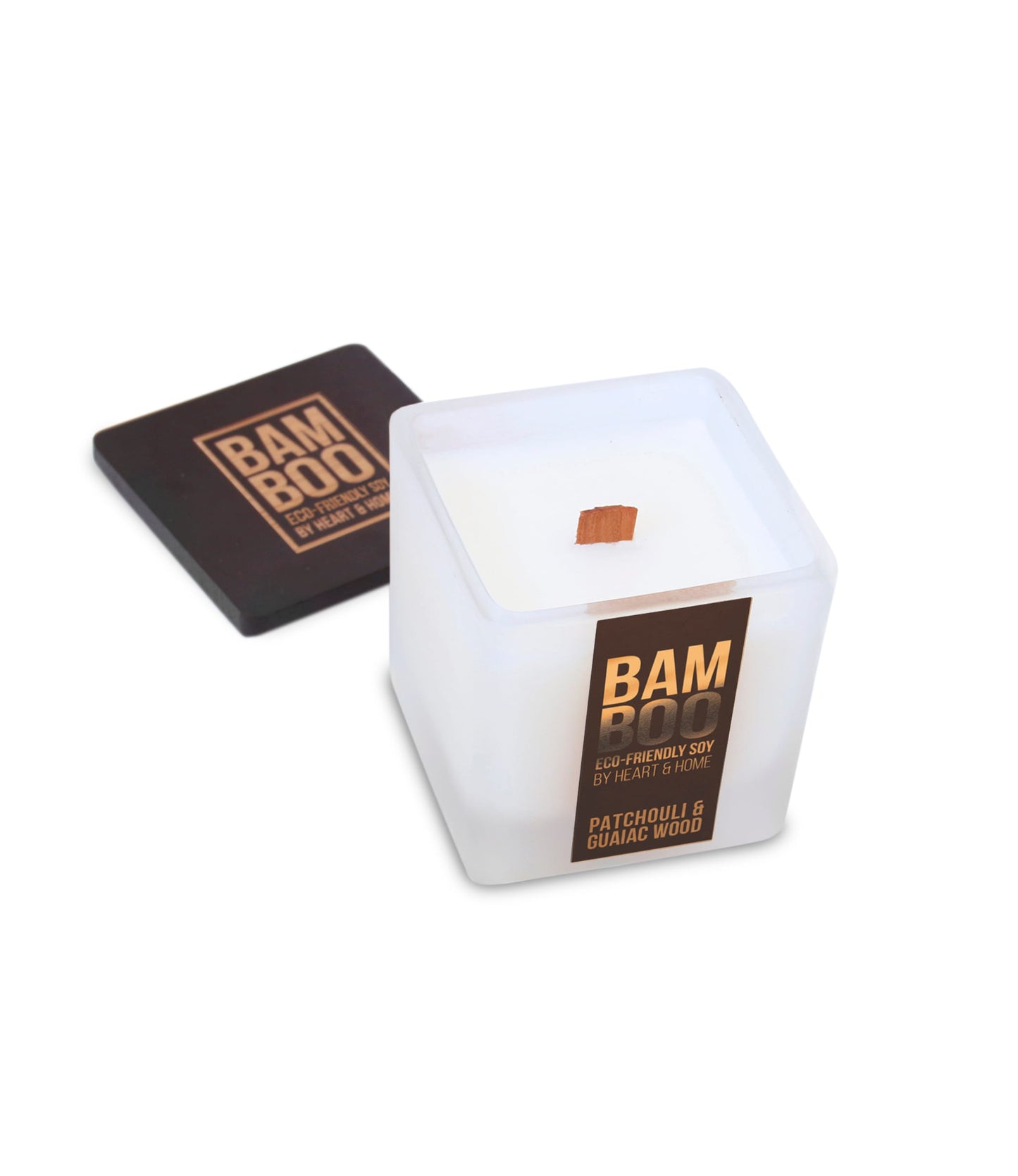Bamboo Patchouli & Guaiac Wood Small Soy Candle 20 Hours Burn - Crackling Wick