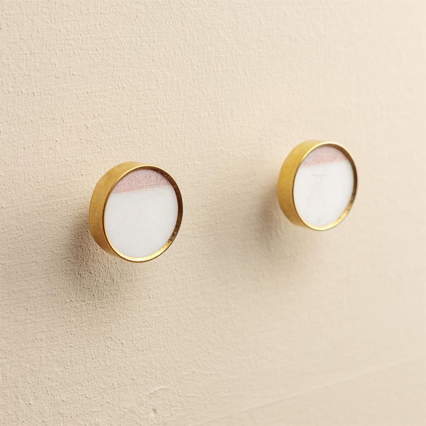 Sarika White Stone Brass Drawer Knobs