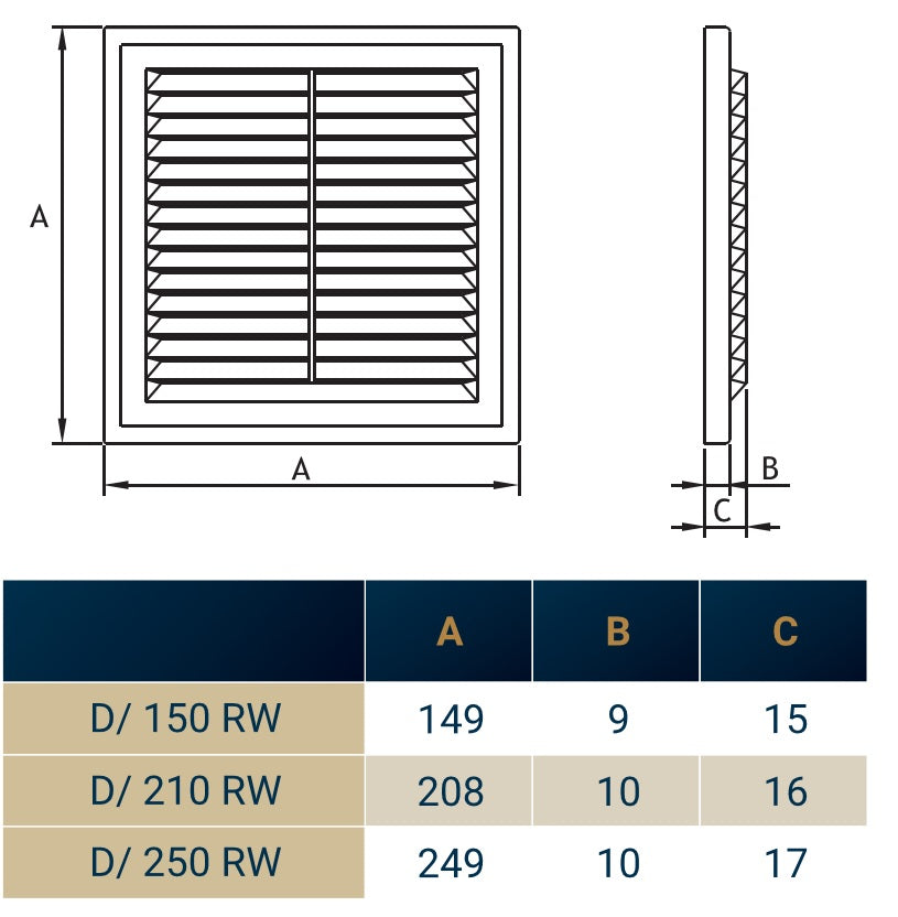 Louvre Vent D/250RW Classic 250mm DIY Tool Accessory Home and Garden Use