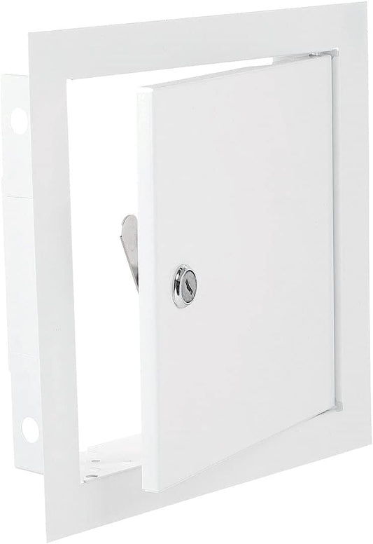 Access Panel Door Metal With Lock, White 250mm x 300mm for Home and Garden Use