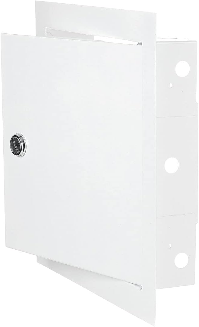 Access Panel Door Metal With Lock, White 500mm x 500mm for Home and Garden Use
