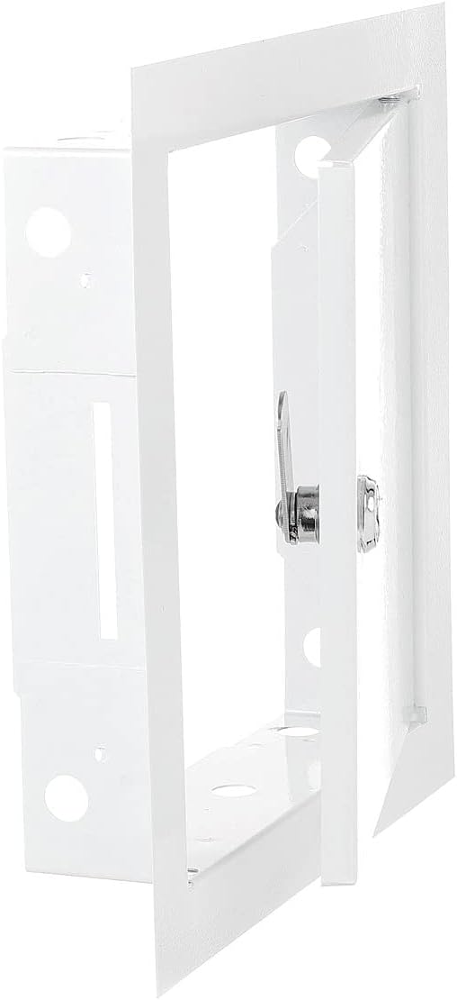 Access Panel Door Metal With Lock, White 250mm x 300mm for Home and Garden Use