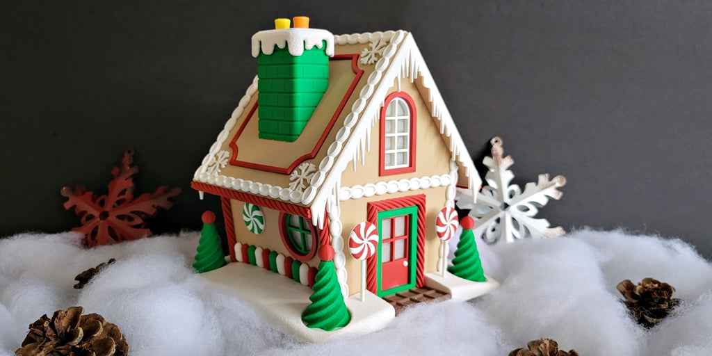 Gingerbread House | Christmas Decoration | Festive Holiday Centrepiece | Toy Village Display | Chocolates Storage | Complete with Flickering LED Tea Lights
