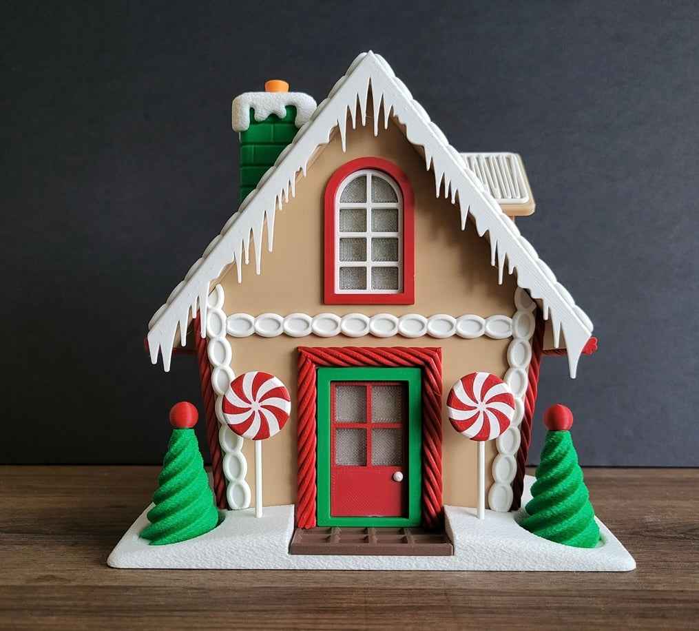 Gingerbread House | Christmas Decoration | Festive Holiday Centrepiece | Toy Village Display | Chocolates Storage | Complete with Flickering LED Tea Lights