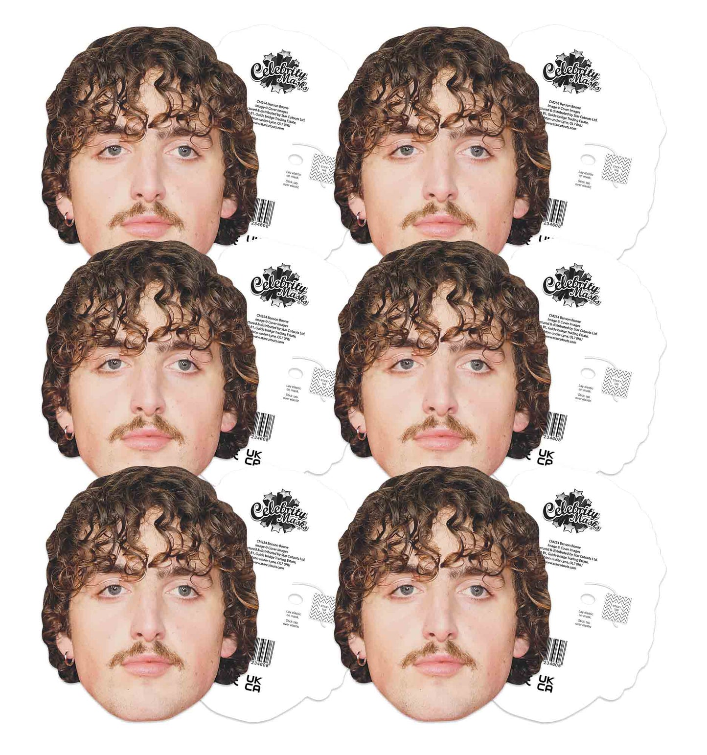CMP009 Benson Boone 6 Pack Masks - Includes Tabs and Elastic