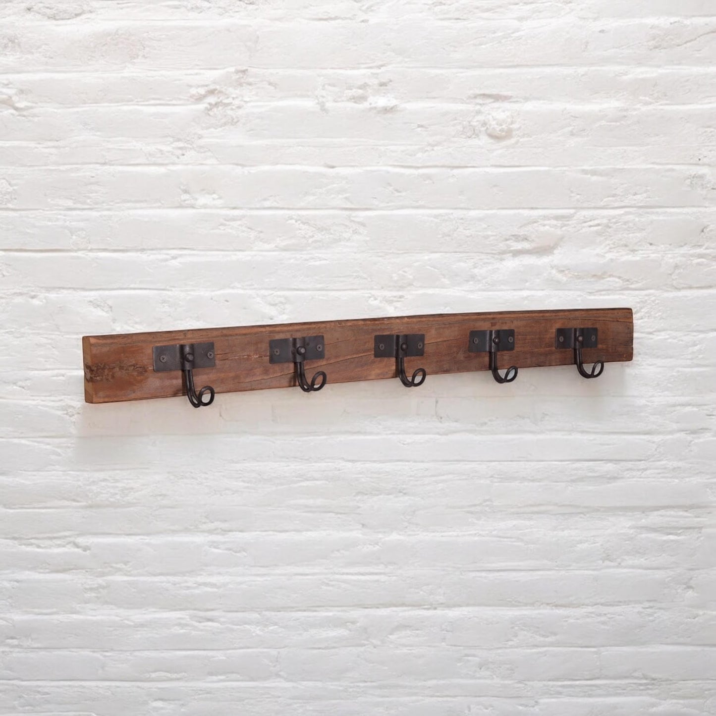 70CM RECLAIMED WOODEN 5 HOOK WALL HANGER