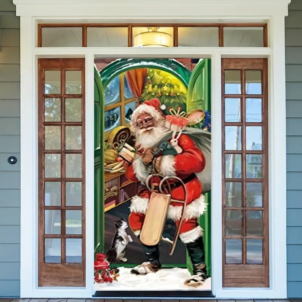 Christmas Curtain Decoration Hanging Cloth Background