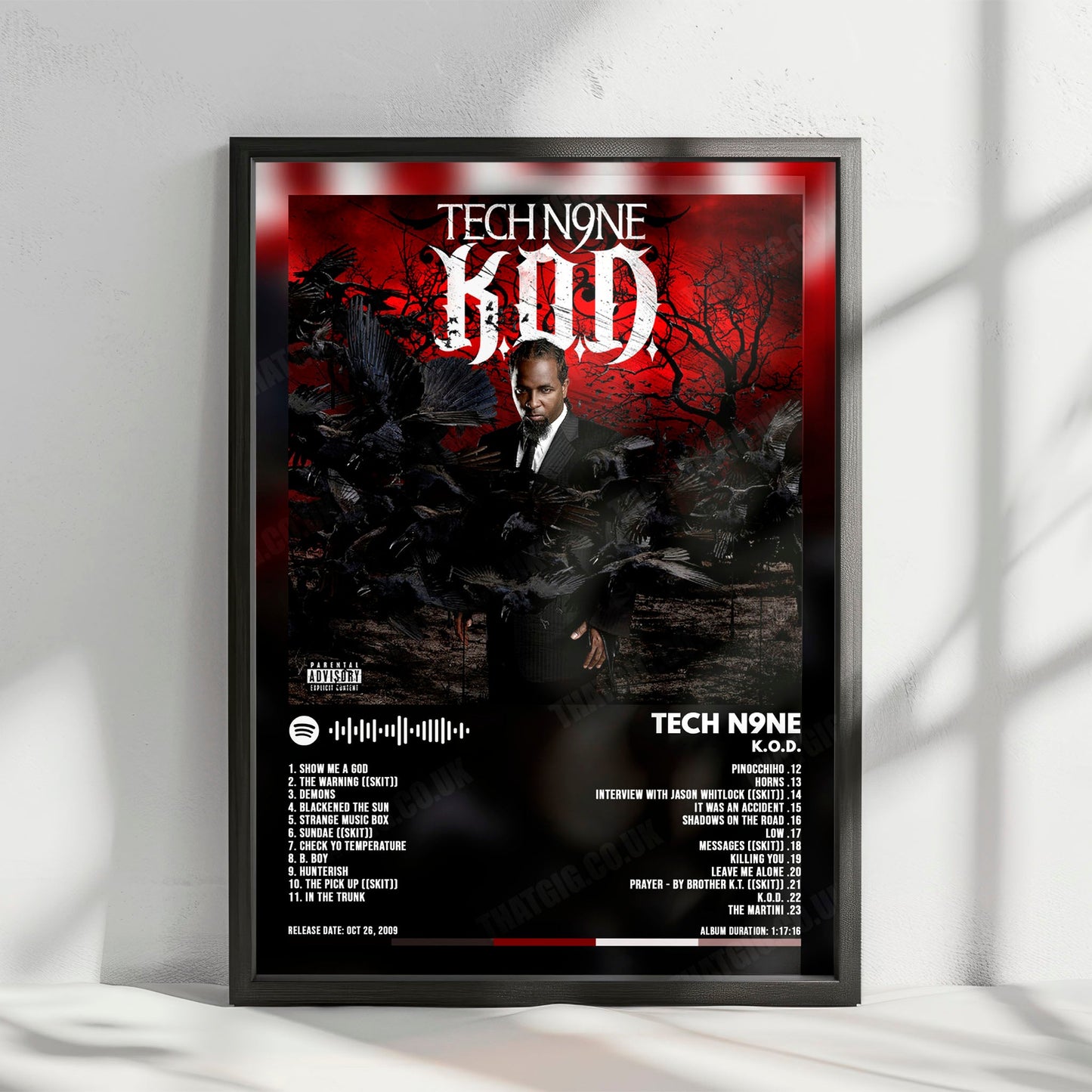 Tech N9ne "K.O.D.  " Album Cover Poster - with Complete Tracklist