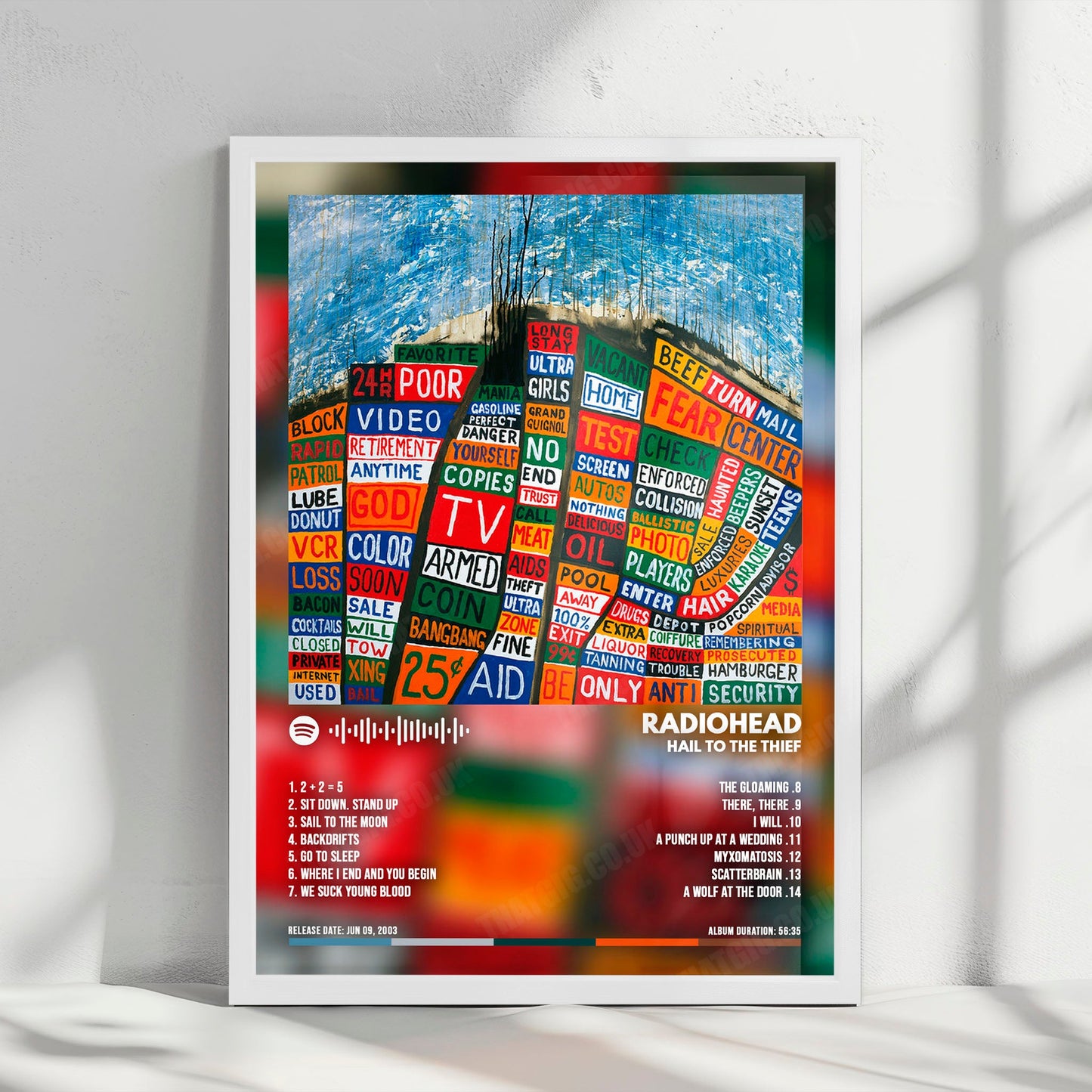 Radiohead "Hail to the Thief" Album Cover Poster - with Complete Tracklist