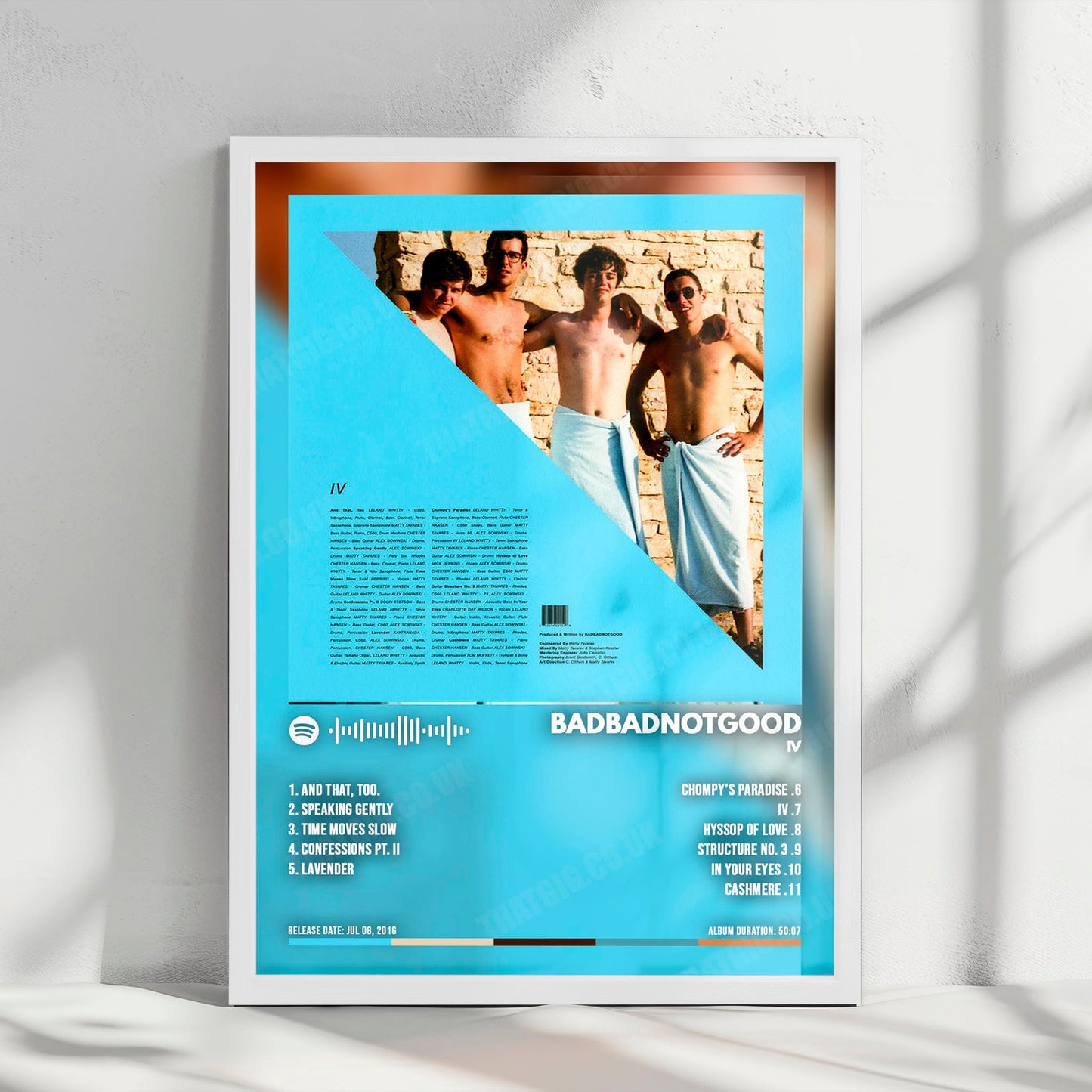 BADBADNOTGOOD "IV" Album Cover Poster - with Complete Tracklist