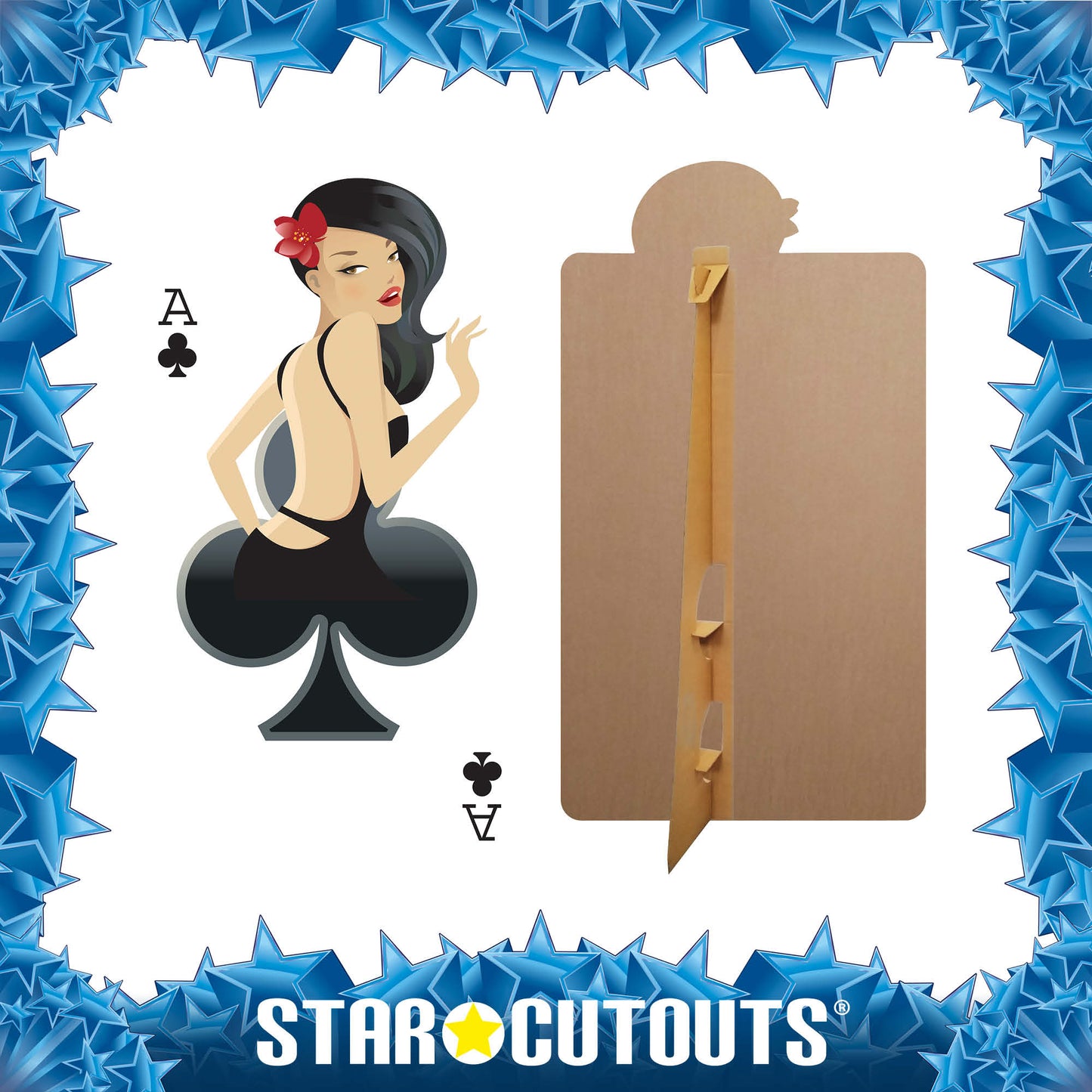 SC020 Clubs Babe Playing Card Cardboard Cut Out Height 162cm