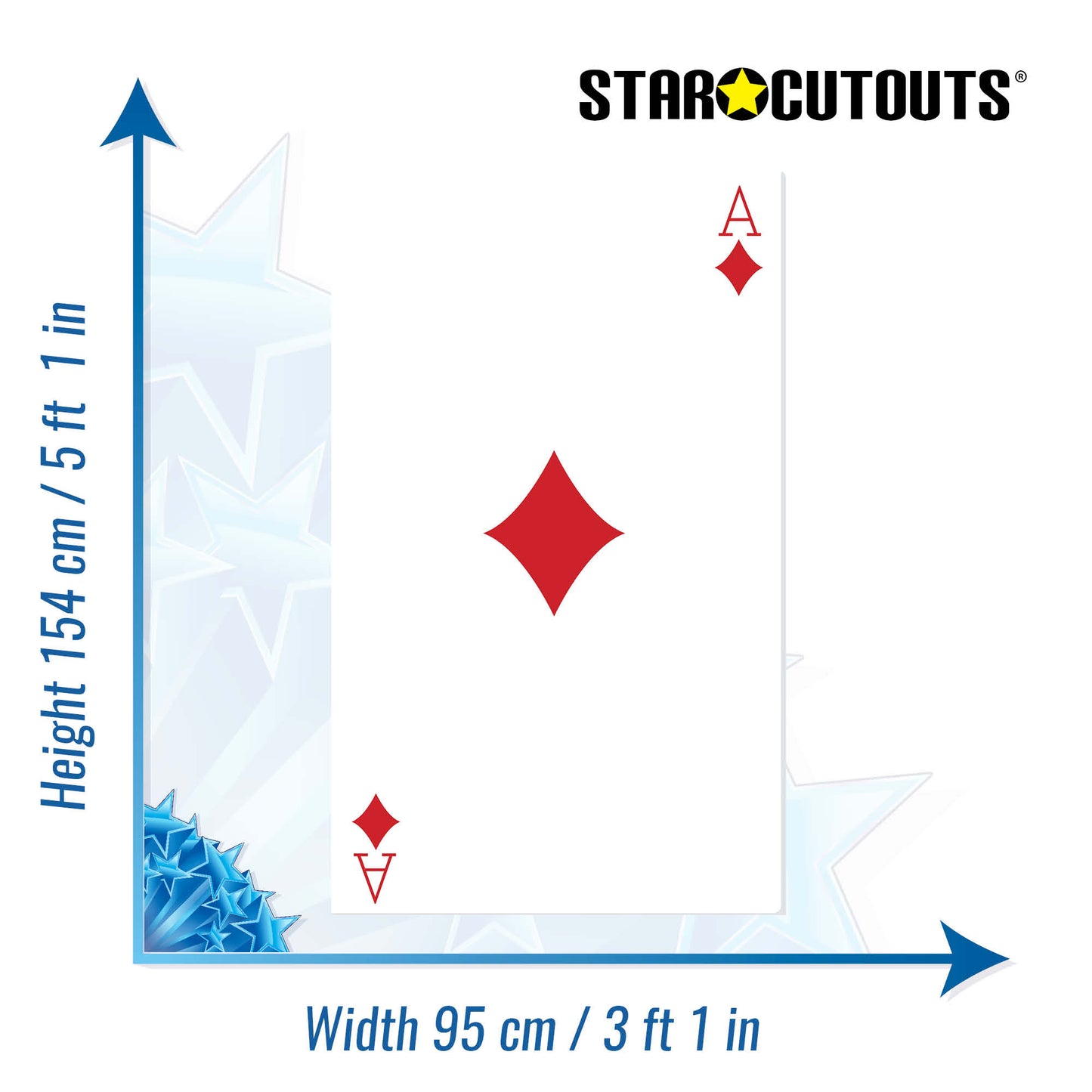 SC025 Ace of Diamonds Playing Card Cardboard Cut Out Height 154cm
