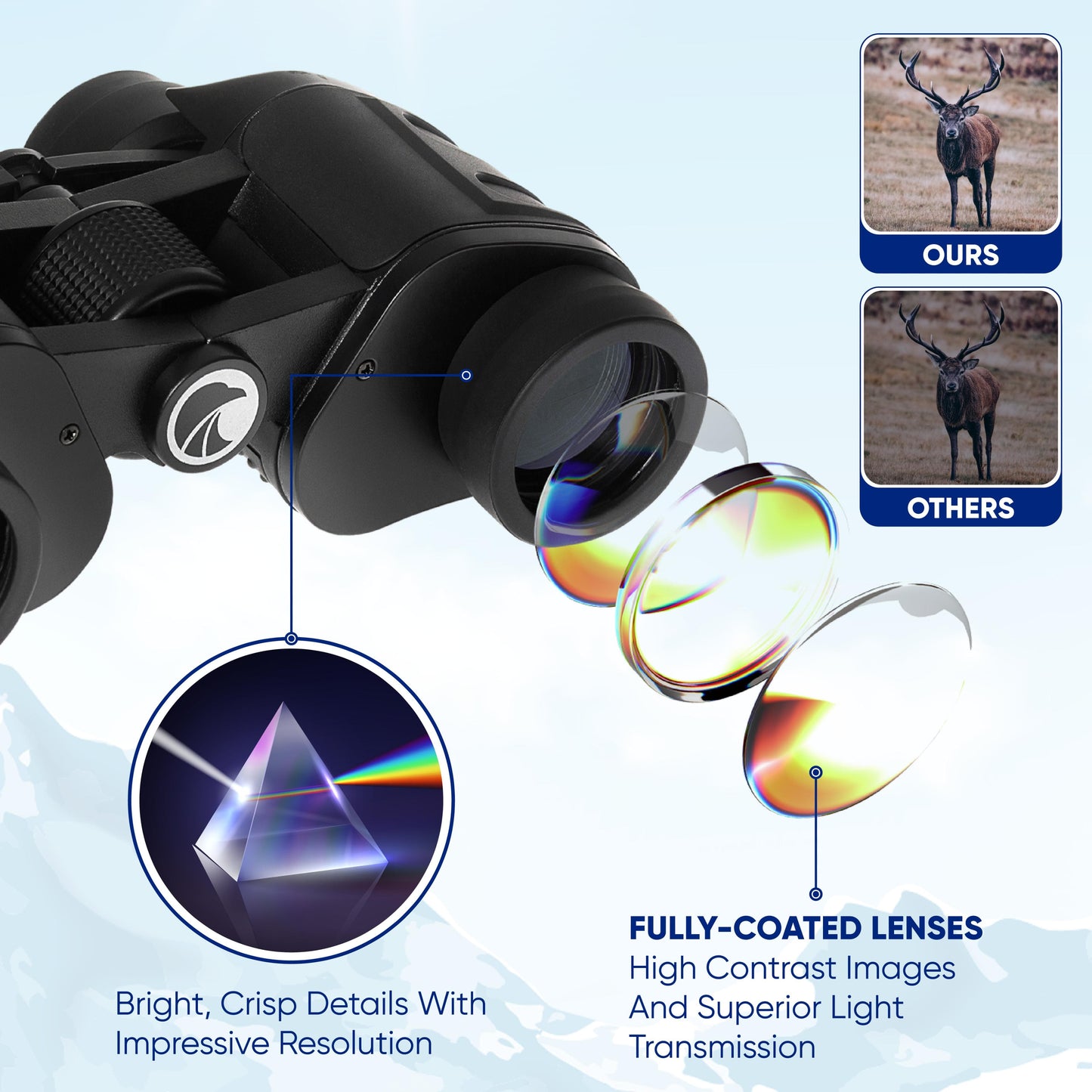 PRAKTICA Falcon 7x35mm Wide Angle Porro Prism Field Binoculars - Black