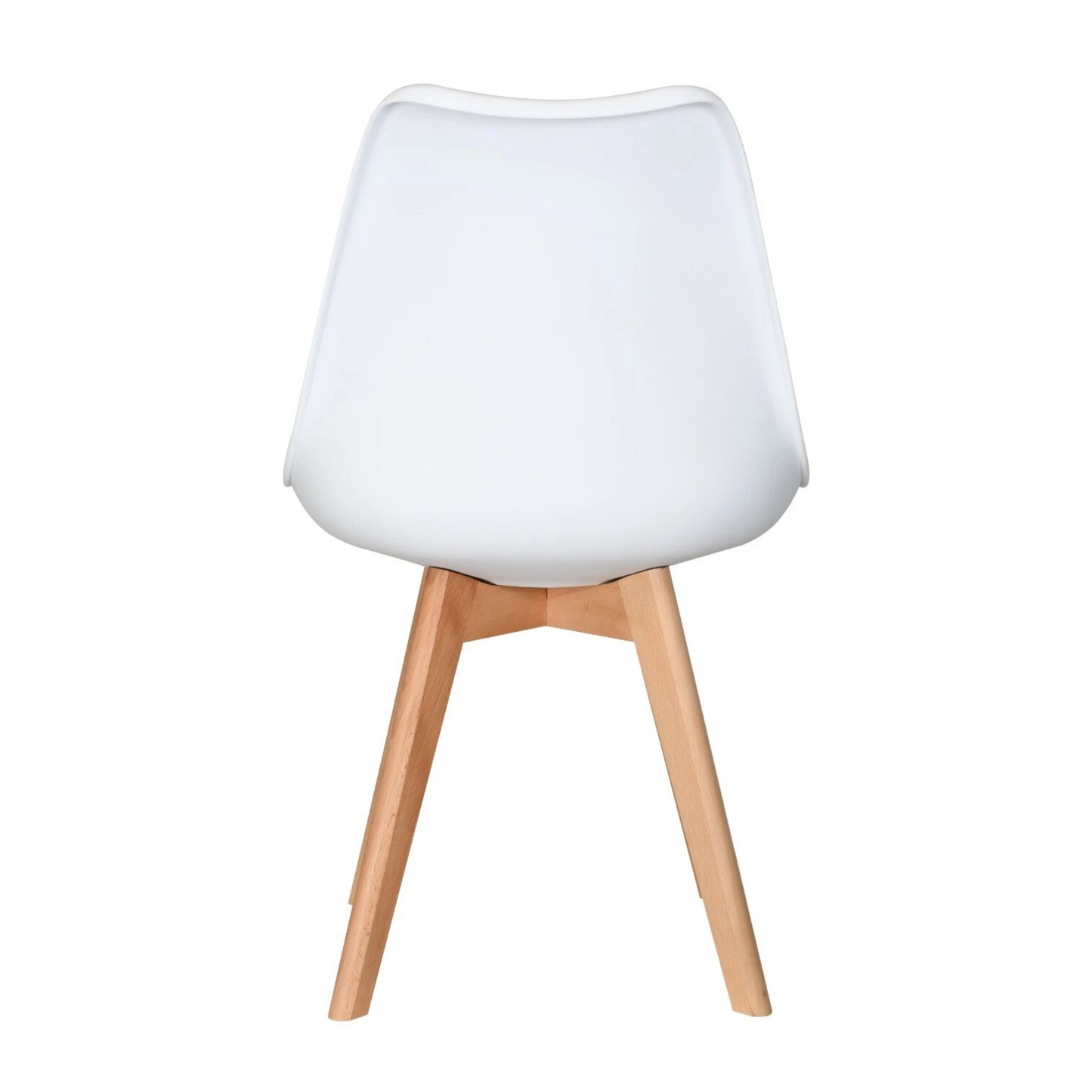 5PCs Dining Set - a White Halo Dining Table & Set of 4 Lorenzo Tulip Dining Chairs with Padded Seat