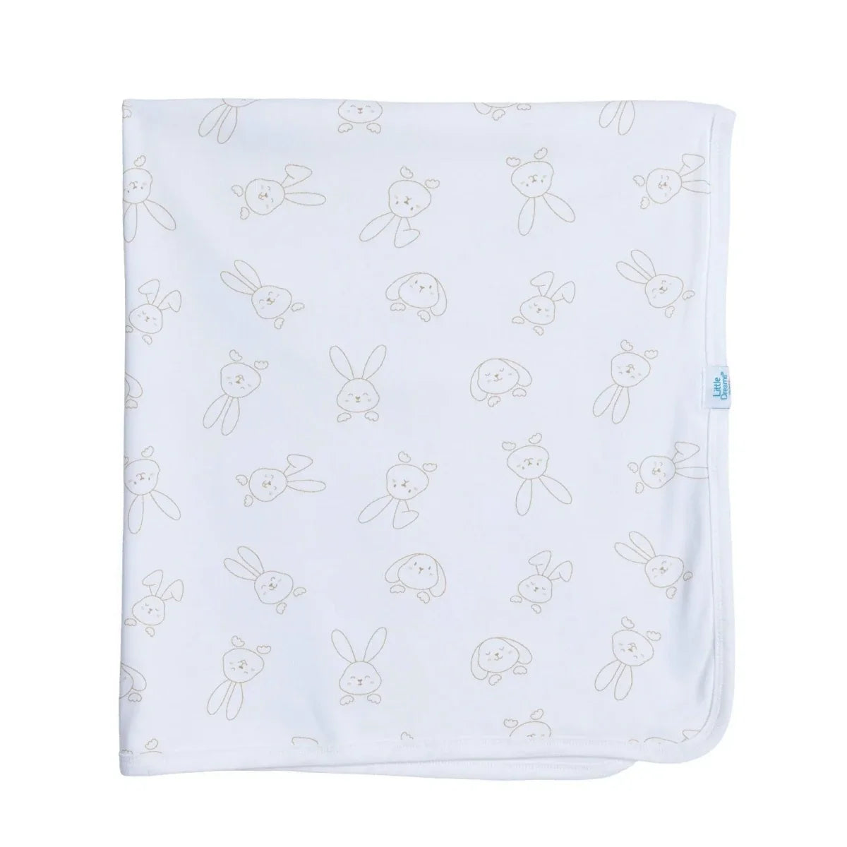 Little Dreams Bunny Print Jersey Baby Blanket (80 x 90 cm)