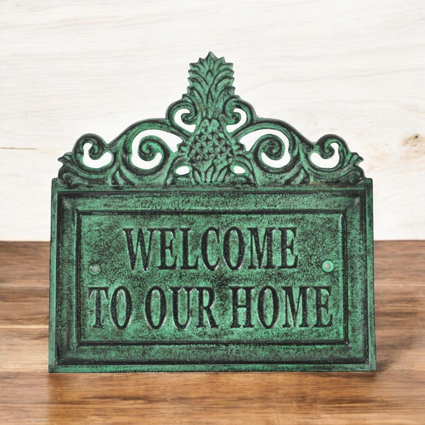 25CM ALUMINIUM GREEN WELCOME SIGN