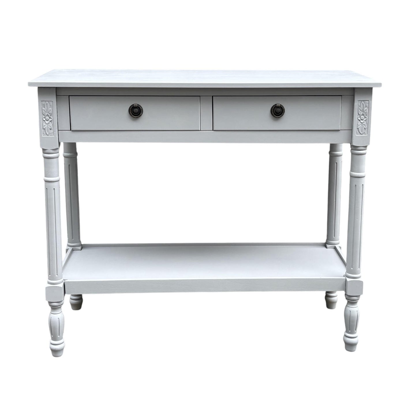 90CM 2 DRAWER SIDE TABLE