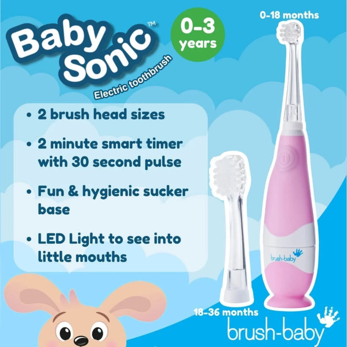 brush-baby BabySonic Electric Toothbrush 0-3 years - Pink