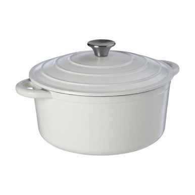 Hygge Large White Cast Iron Casserole Dish