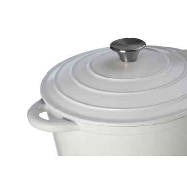 Hygge Large White Cast Iron Casserole Dish