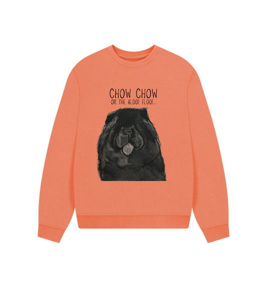 Black Chow Chow Women's Oversized Sweatshirt – Featuring the Aloof Floof Design!