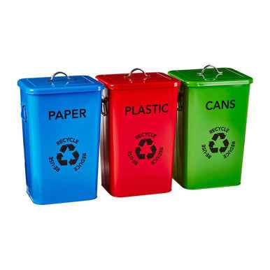 Rex Set Of 3 Recycle Logo Bins