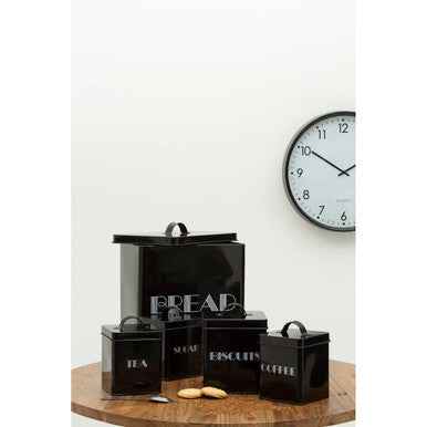 Easton 5 Piece Black Kitchen Storage Set