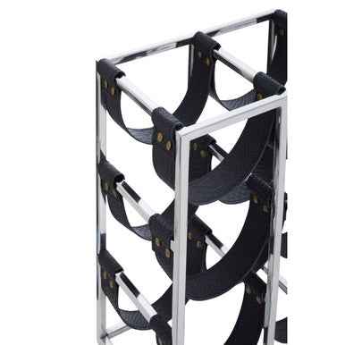 Mixology Six Bottle Sling Wine Rack In Silver Finish