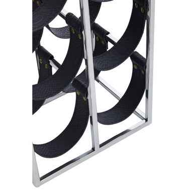 Mixology Six Bottle Sling Wine Rack In Silver Finish