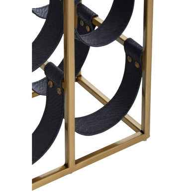 Mixology Six Bottle Sling Wine Rack In Gold Finish
