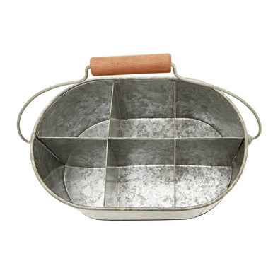 Drummond Six Compartment Oblong Galvanised Steel Caddy