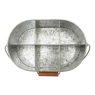 Drummond Six Compartment Oblong Galvanised Steel Caddy
