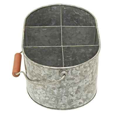 Drummond Six Compartment Oblong Galvanised Steel Caddy