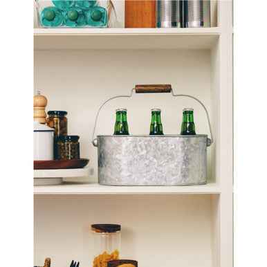 Drummond Six Compartment Oblong Galvanised Steel Caddy
