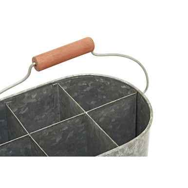 Drummond Six Compartment Oblong Galvanised Steel Caddy