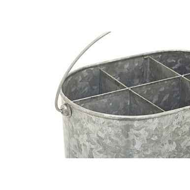 Drummond Six Compartment Oblong Galvanised Steel Caddy
