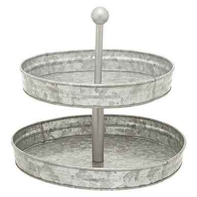 Drummond Two Tier Galvanised Steel Cake Stand
